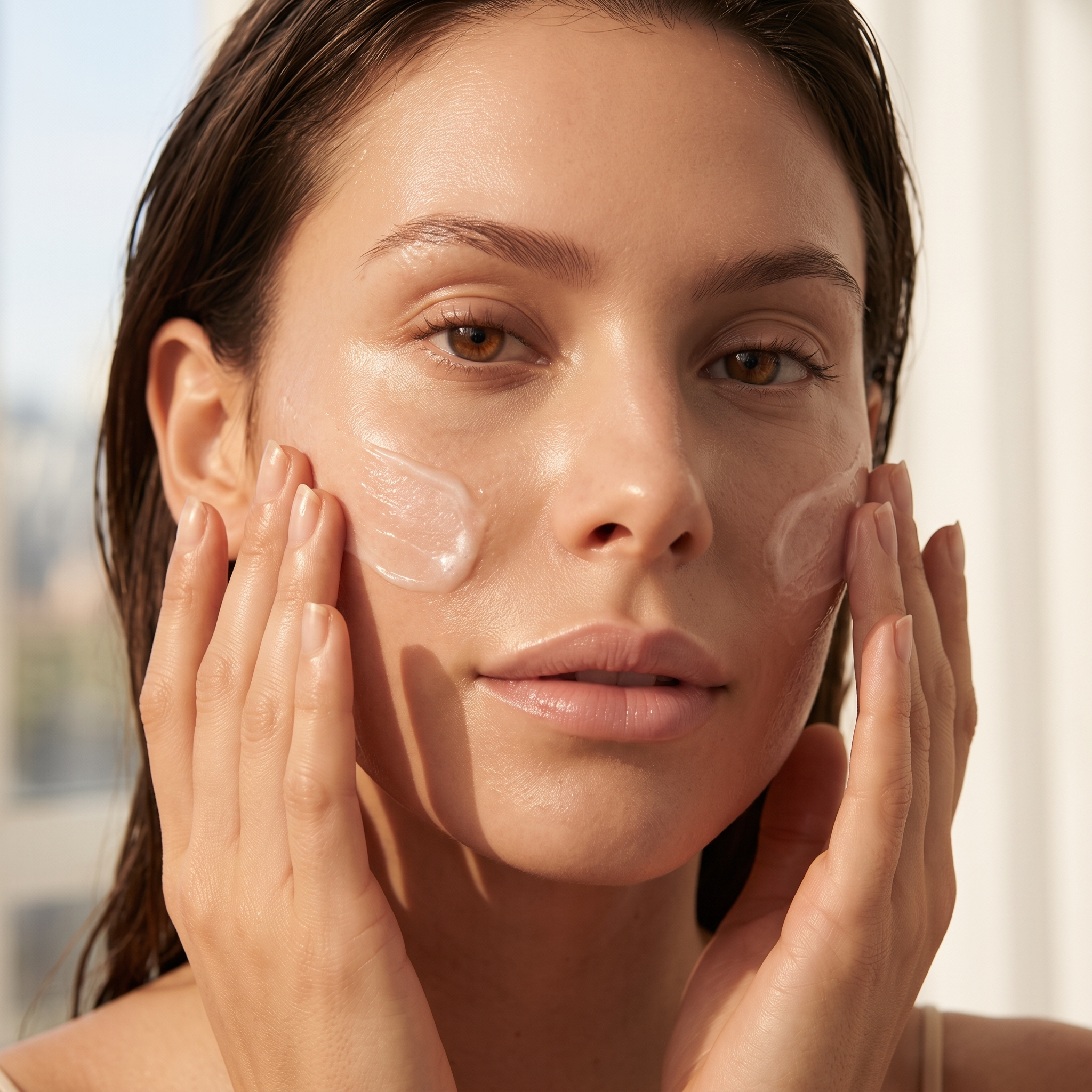 Crème Renaissance AM/PM Le geste, application de la Crème Renaissance sur la peau