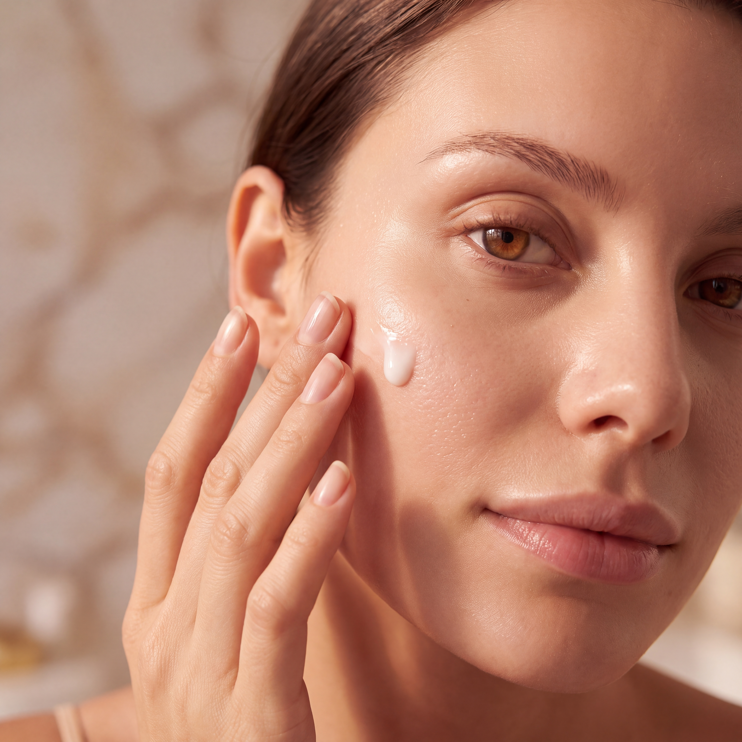 Applying Radiance Correcting Dark Spot Corrector to the skin