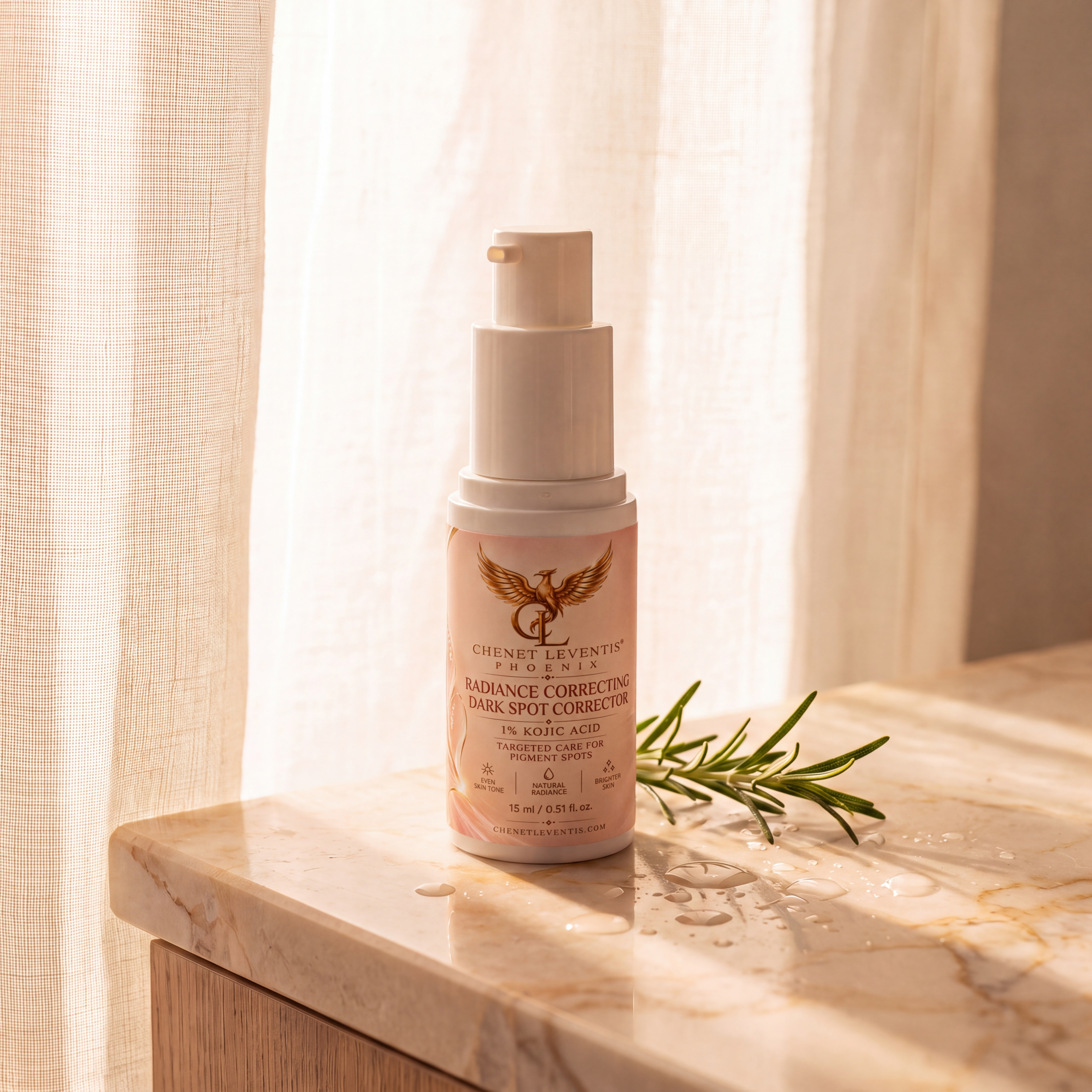 Radiance Correcting Dark Spot Corrector on a marble countertop